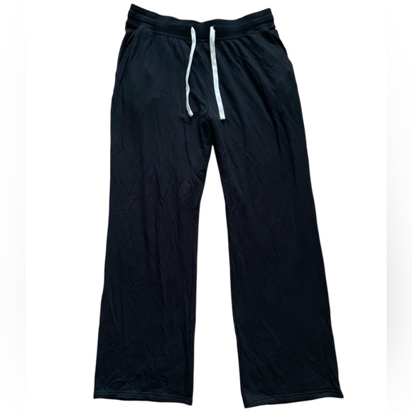 Splits59 Raven Fleece Full Length Sweatpant Black Wide Leg Flare Pants Size XL - Picture 3 of 6